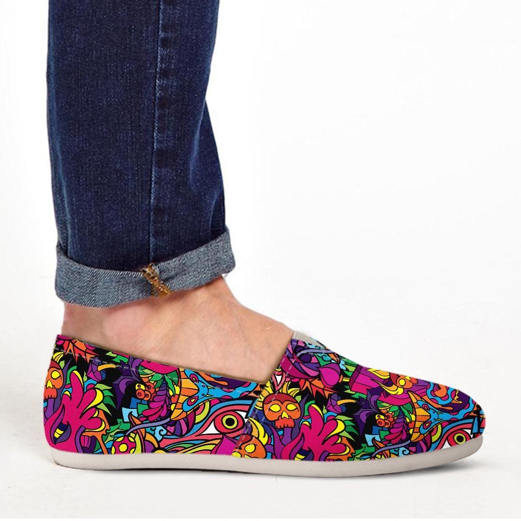 Tribal Hippie Trippy Canvas Shoes-grizzshop