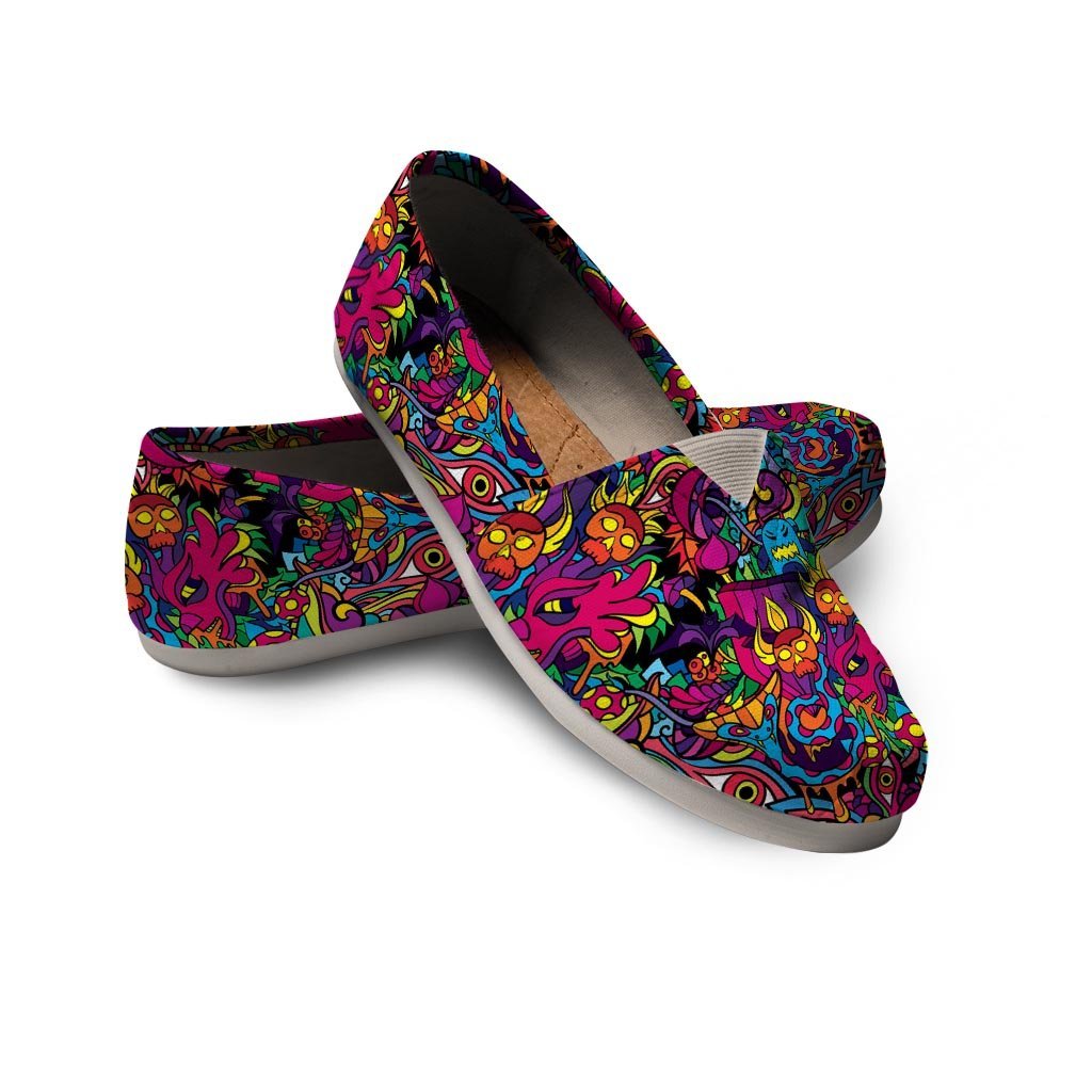 Tribal Hippie Trippy Canvas Shoes-grizzshop