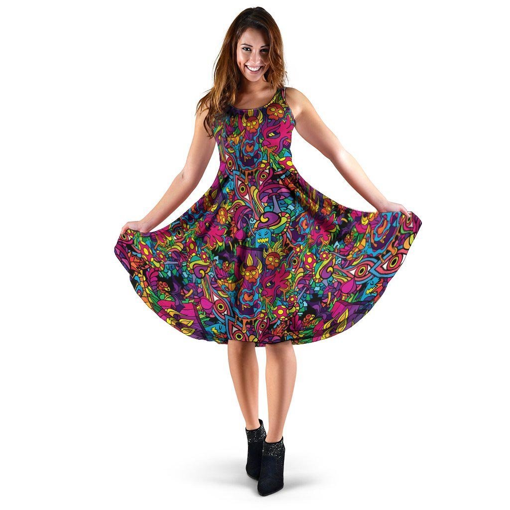 Tribal Hippie Trippy Dress-grizzshop