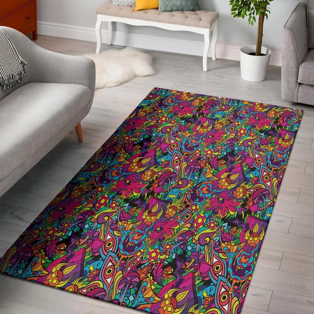 Tribal Hippie Trippy Floor Mat-grizzshop
