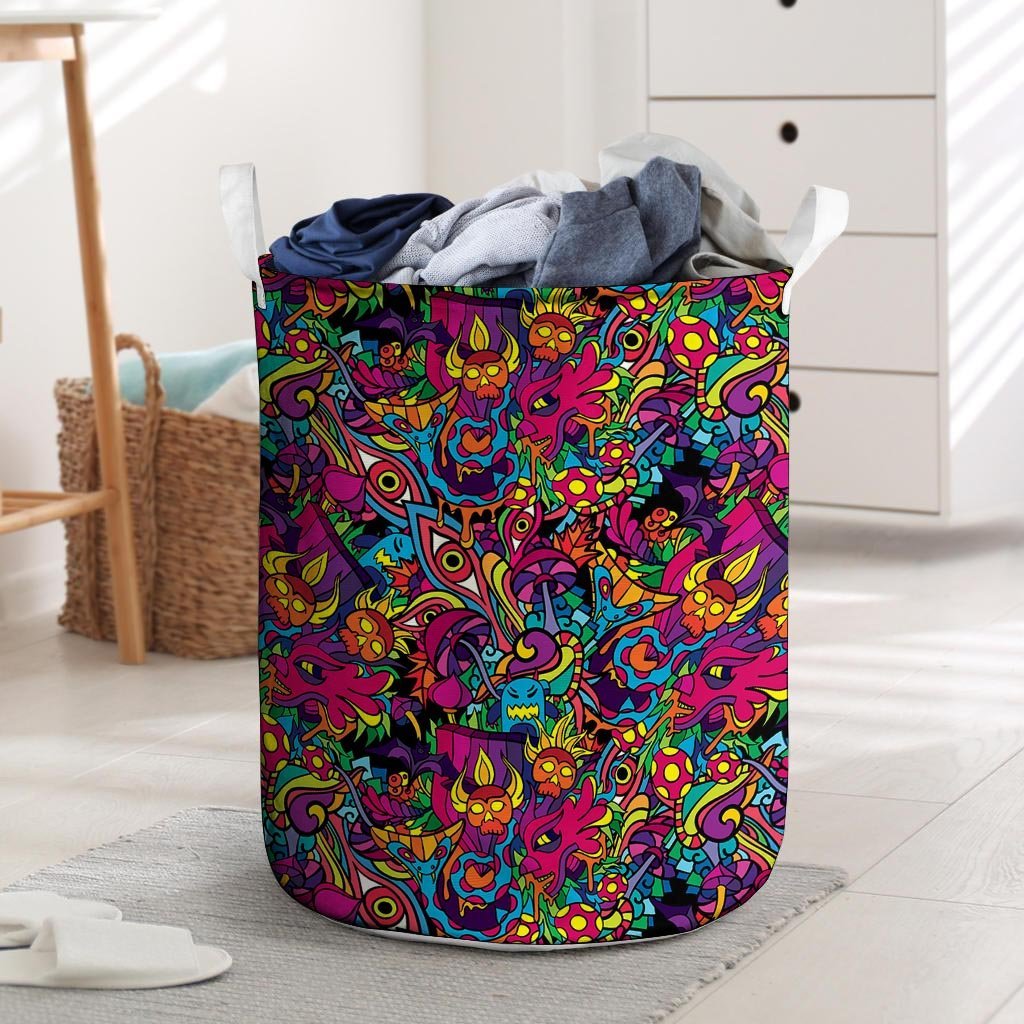 Tribal Hippie Trippy Laundry Basket-grizzshop