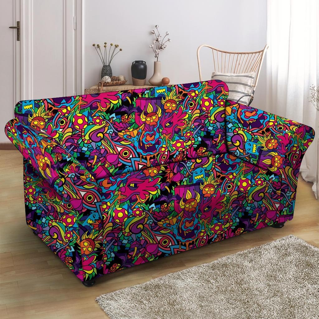 Tribal Hippie Trippy Loveseat Cover-grizzshop