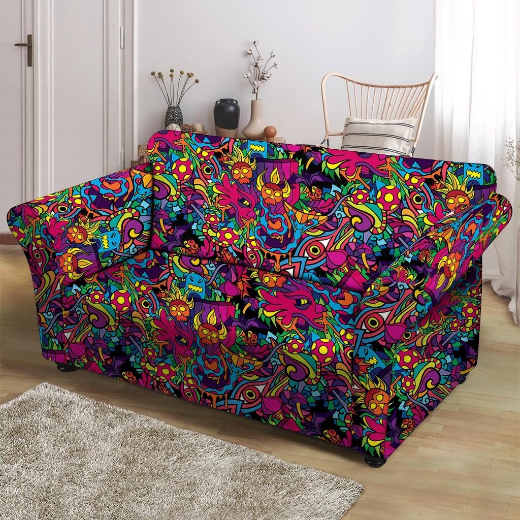 Tribal Hippie Trippy Loveseat Cover-grizzshop