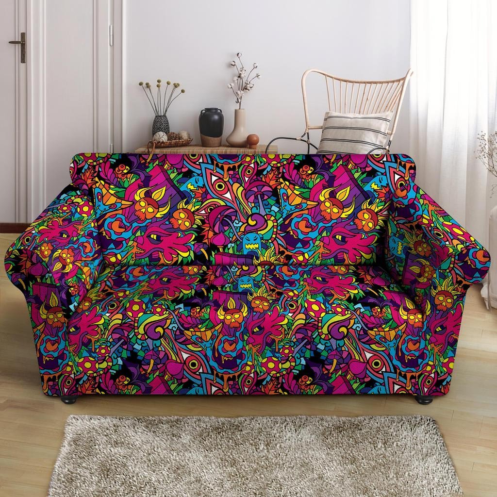 Tribal Hippie Trippy Loveseat Cover-grizzshop