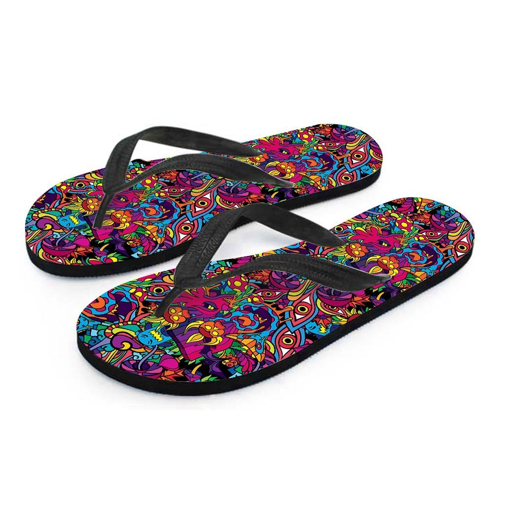 Tribal Hippie Trippy Men's Flip Flops-grizzshop