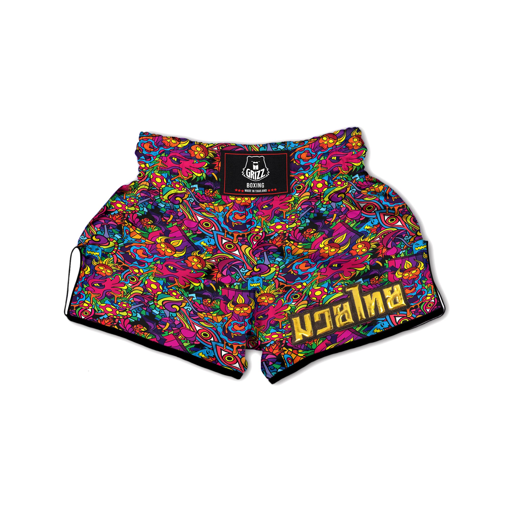 Tribal Hippie Trippy Muay Thai Boxing Shorts-grizzshop