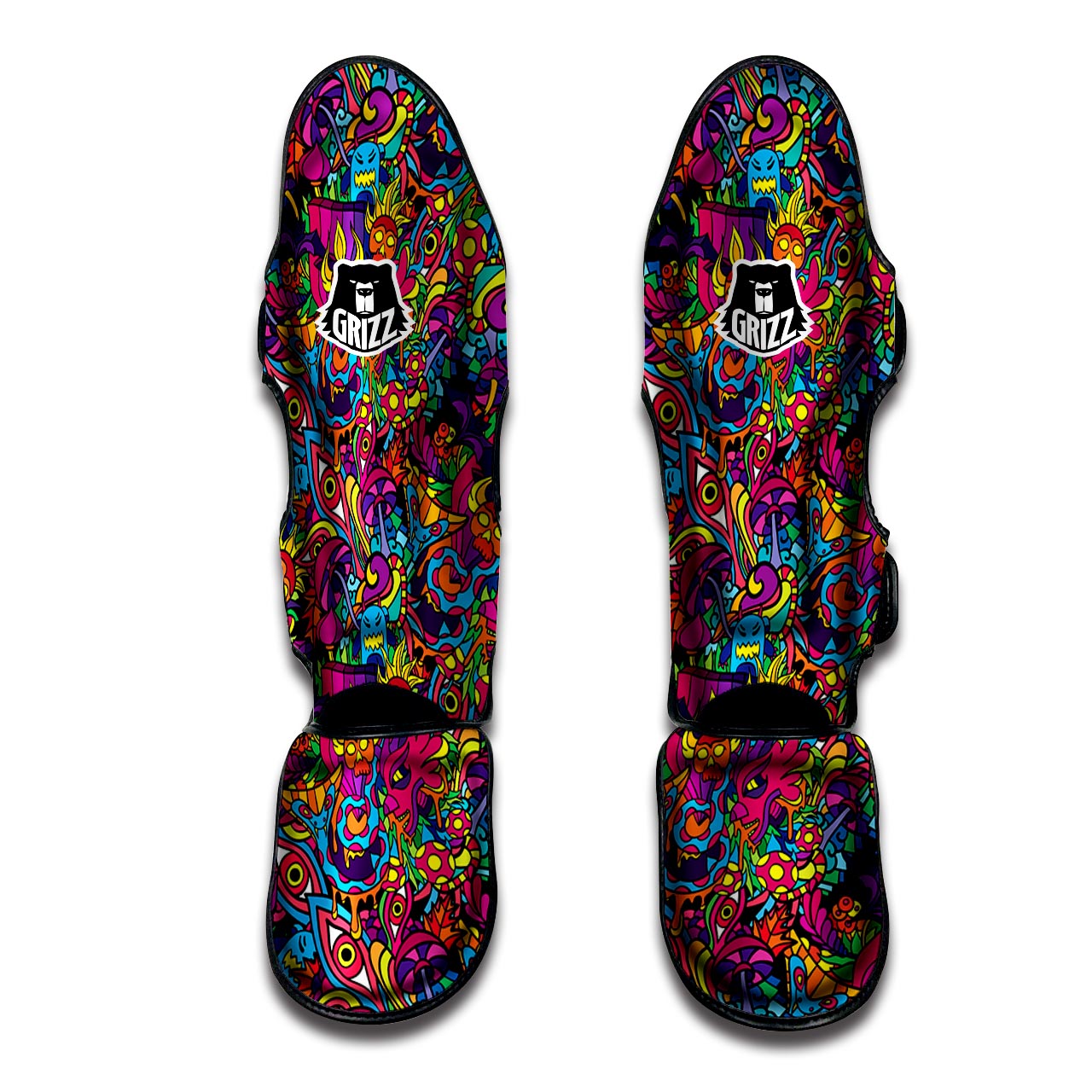 Tribal Hippie Trippy Muay Thai Shin Guard-grizzshop