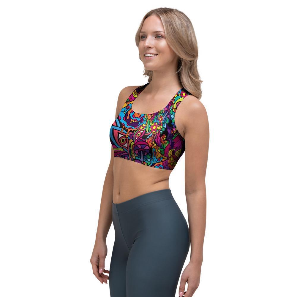 Tribal Hippie Trippy Sports Bra-grizzshop