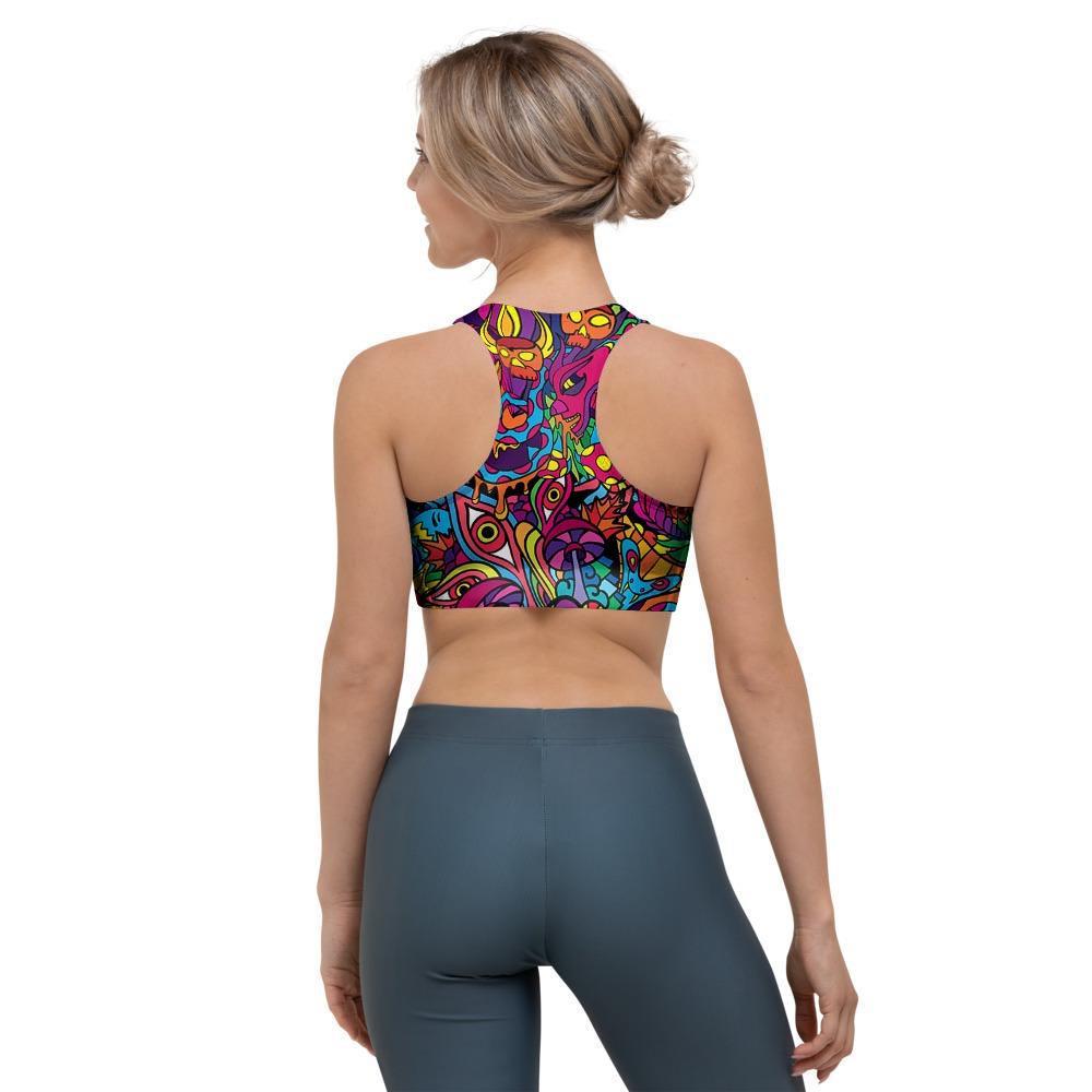 Tribal Hippie Trippy Sports Bra-grizzshop