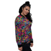 Tribal Hippie Trippy Women's Bomber Jacket-grizzshop