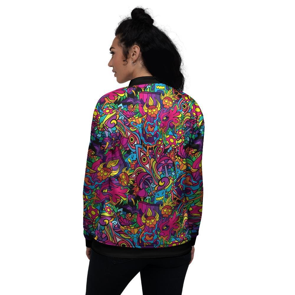 Tribal Hippie Trippy Women's Bomber Jacket-grizzshop