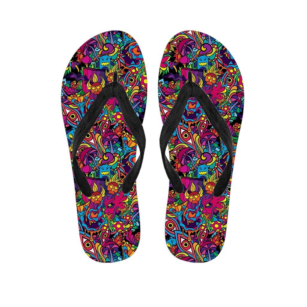 Tribal Hippie Trippy Women's Flip Flops-grizzshop