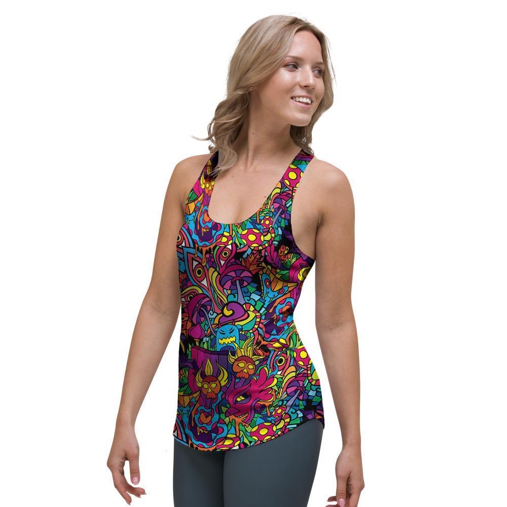 Tribal Hippie Trippy Women's Racerback Tank Top-grizzshop