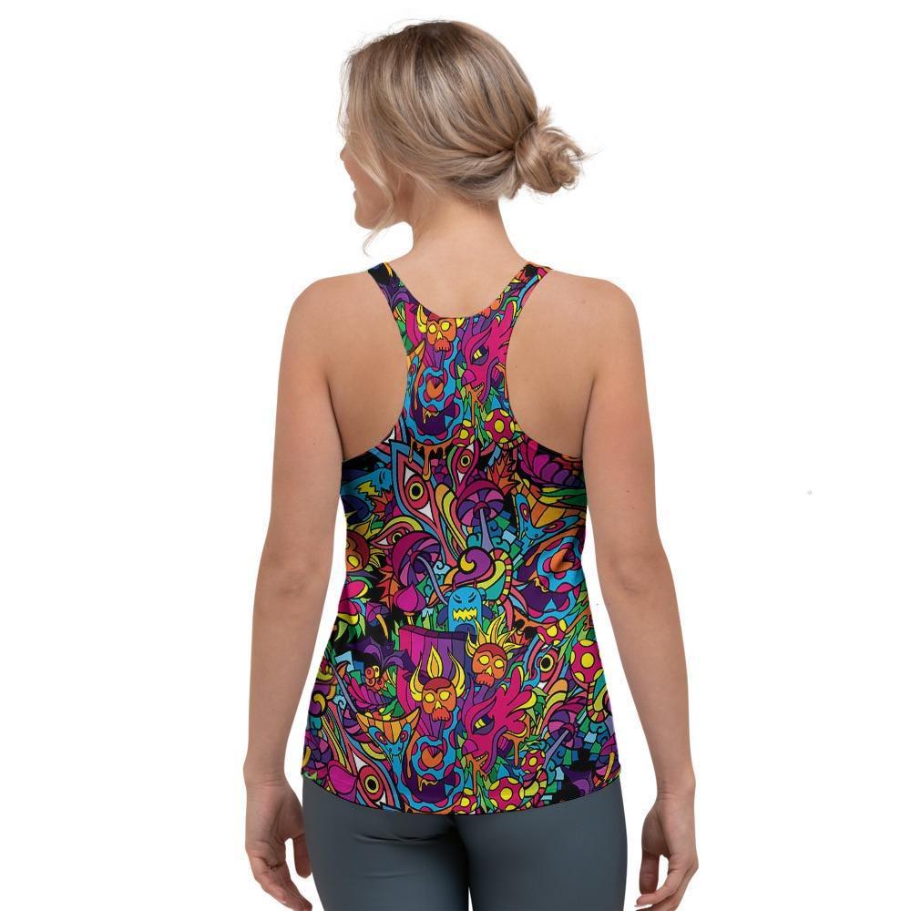Tribal Hippie Trippy Women's Racerback Tank Top-grizzshop