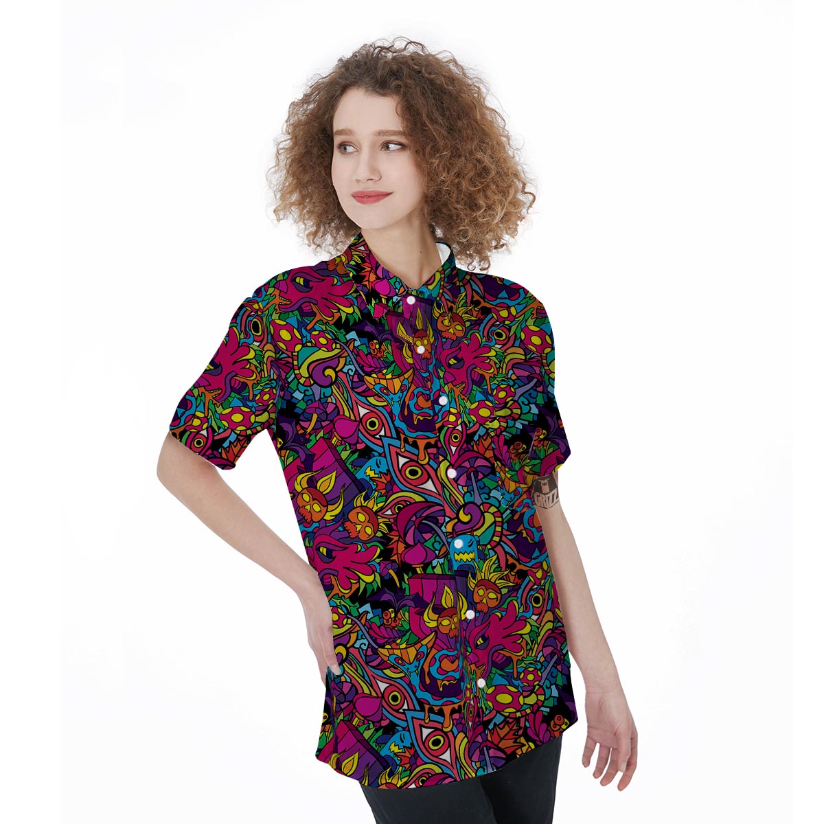 Tribal Hippie Trippy Women's Short Sleeve Shirts-grizzshop