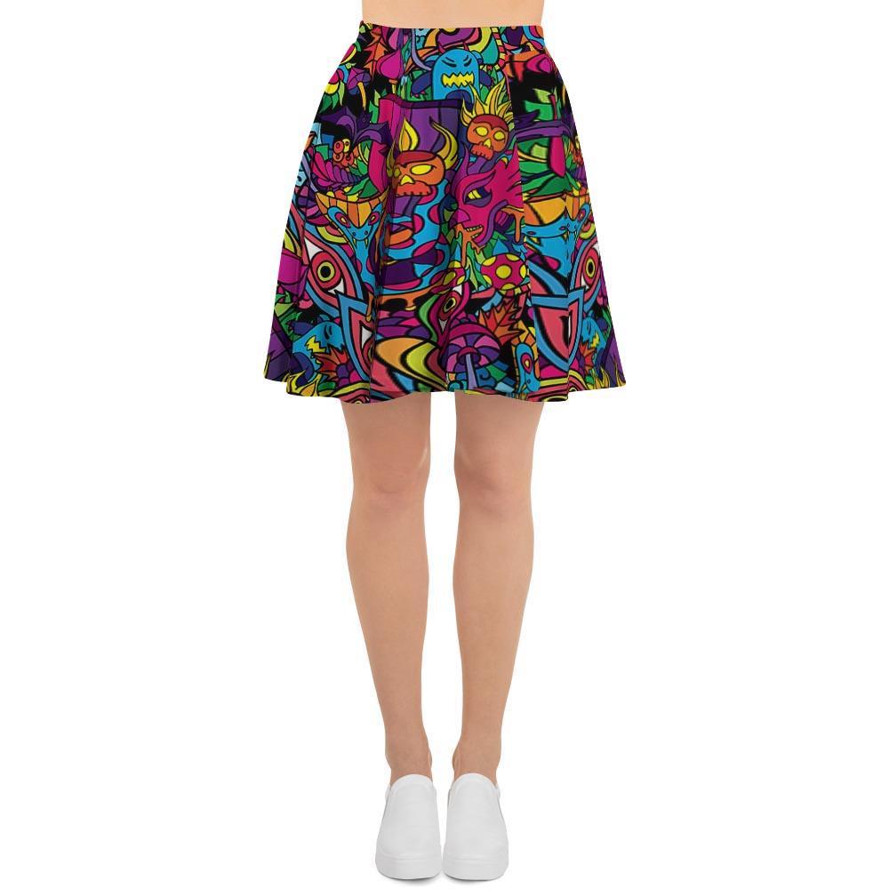 Tribal Hippie Trippy Women's Skirt-grizzshop