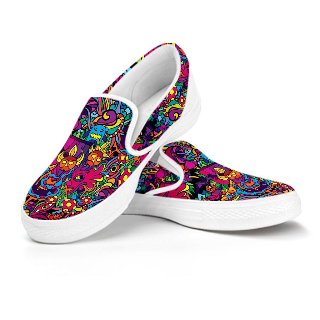 Tribal Hippie Trippy Women's Slip On Sneakers-grizzshop