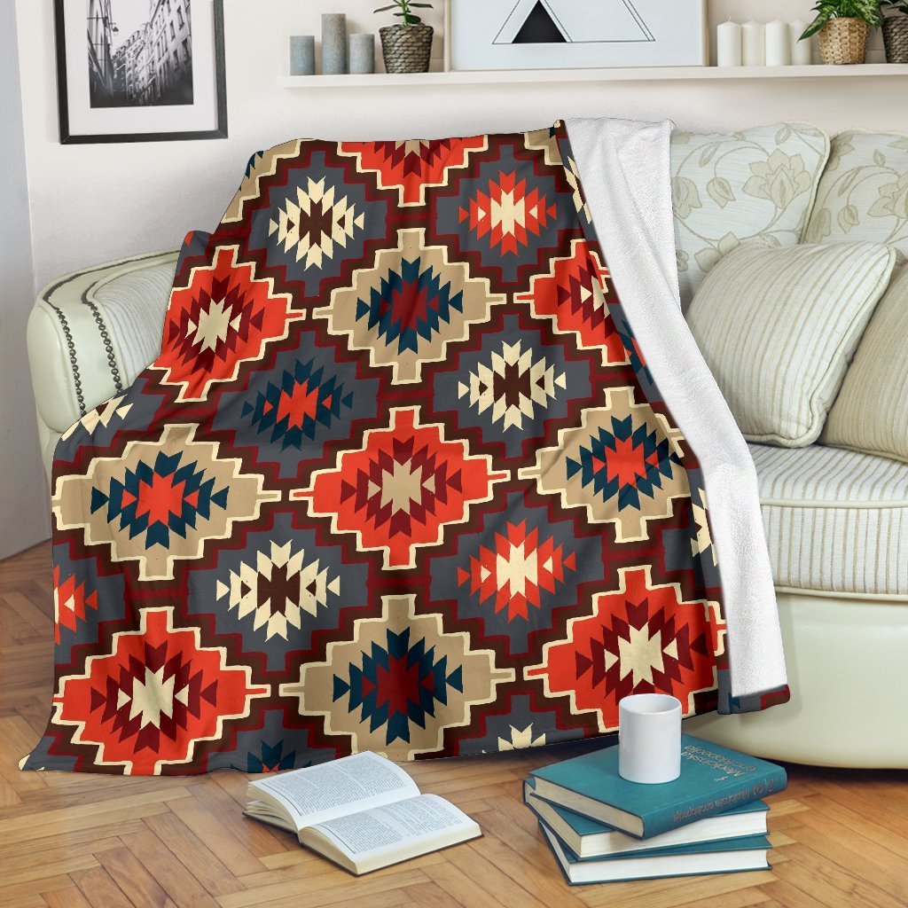Tribal Indians Native American Aztec Navajo Print Blanket-grizzshop
