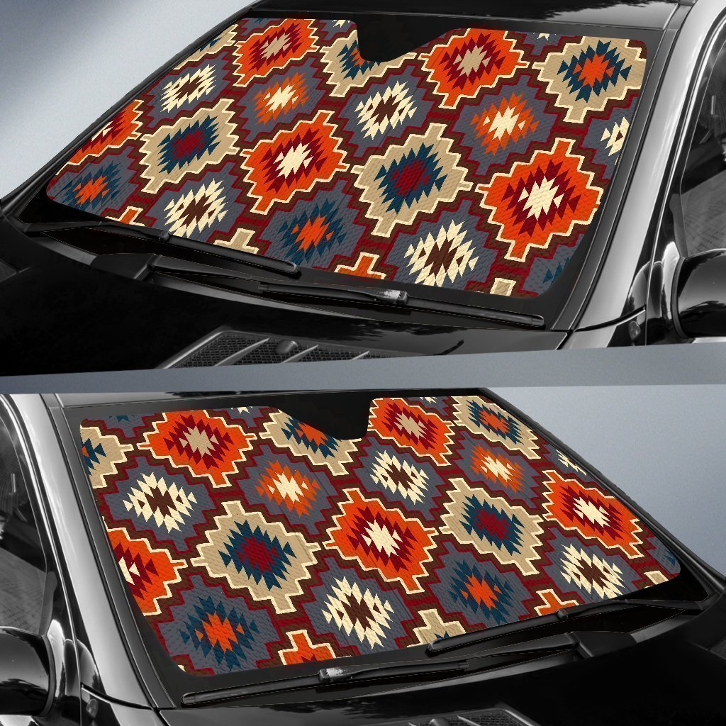 Tribal Indians Native American Aztec Navajo Print Car Sun Shade-grizzshop