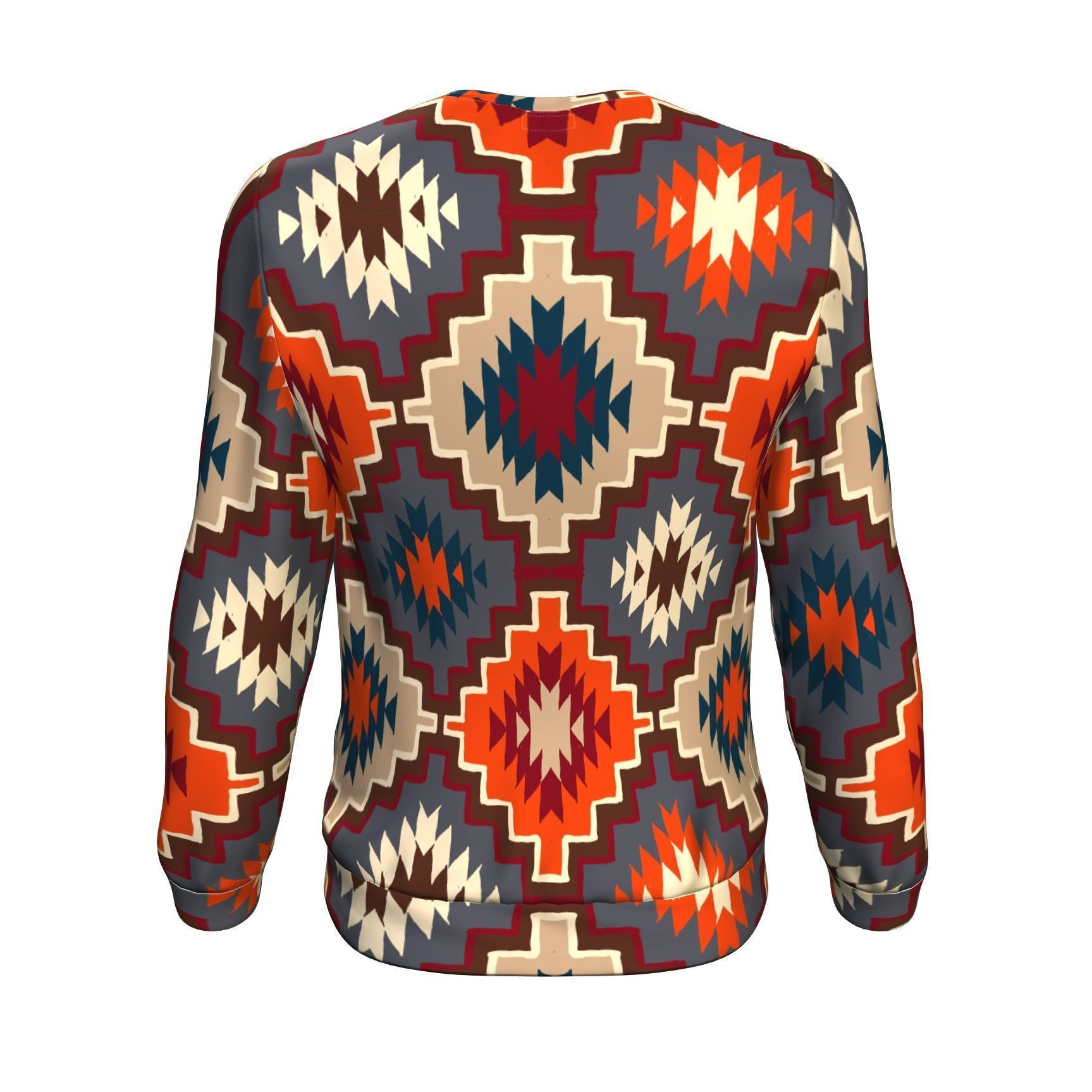 Tribal Indians Native American Aztec Navajo Print Men Crew Neck Sweatshirt-grizzshop
