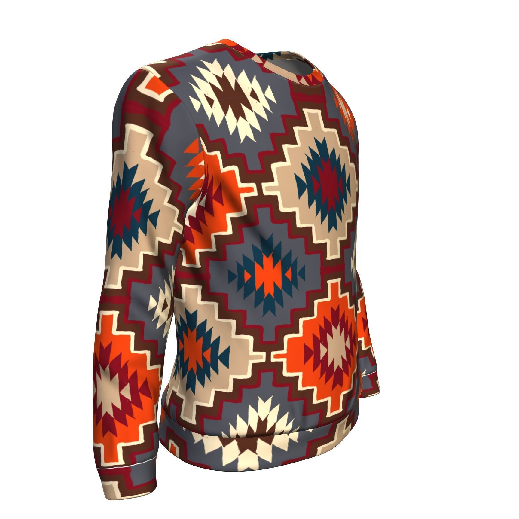Tribal Indians Native American Aztec Navajo Print Men Crew Neck Sweatshirt-grizzshop