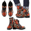Tribal Indians Native American Aztec Navajo Print Men Leather Boots-grizzshop