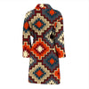 Tribal Indians Native American Aztec Navajo Print Men Long Robe-grizzshop