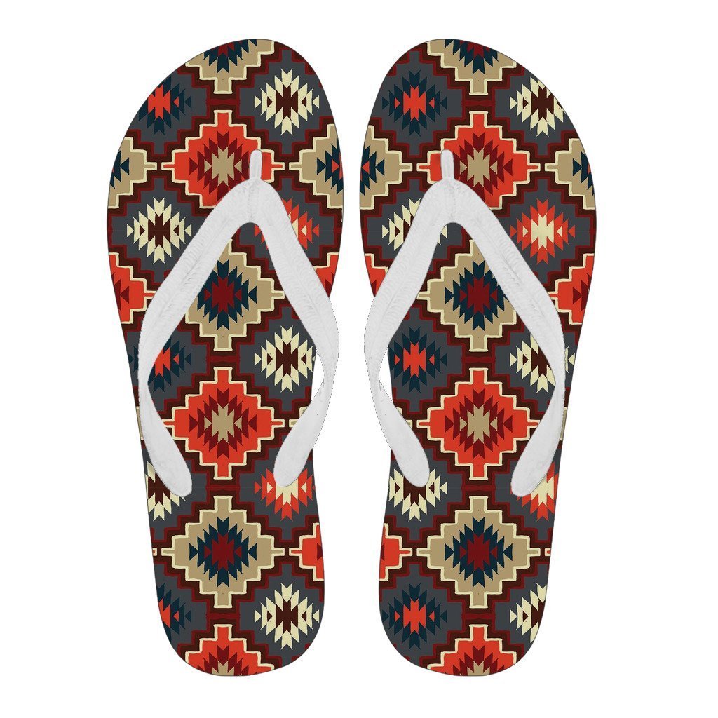 Tribal Indians Native American Aztec Navajo Print Men & Women Flip Flops-grizzshop