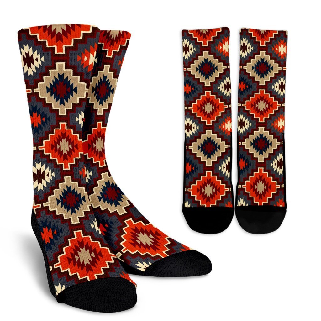 Tribal Indians Native American Aztec Navajo Print Socks For Men & Women-grizzshop