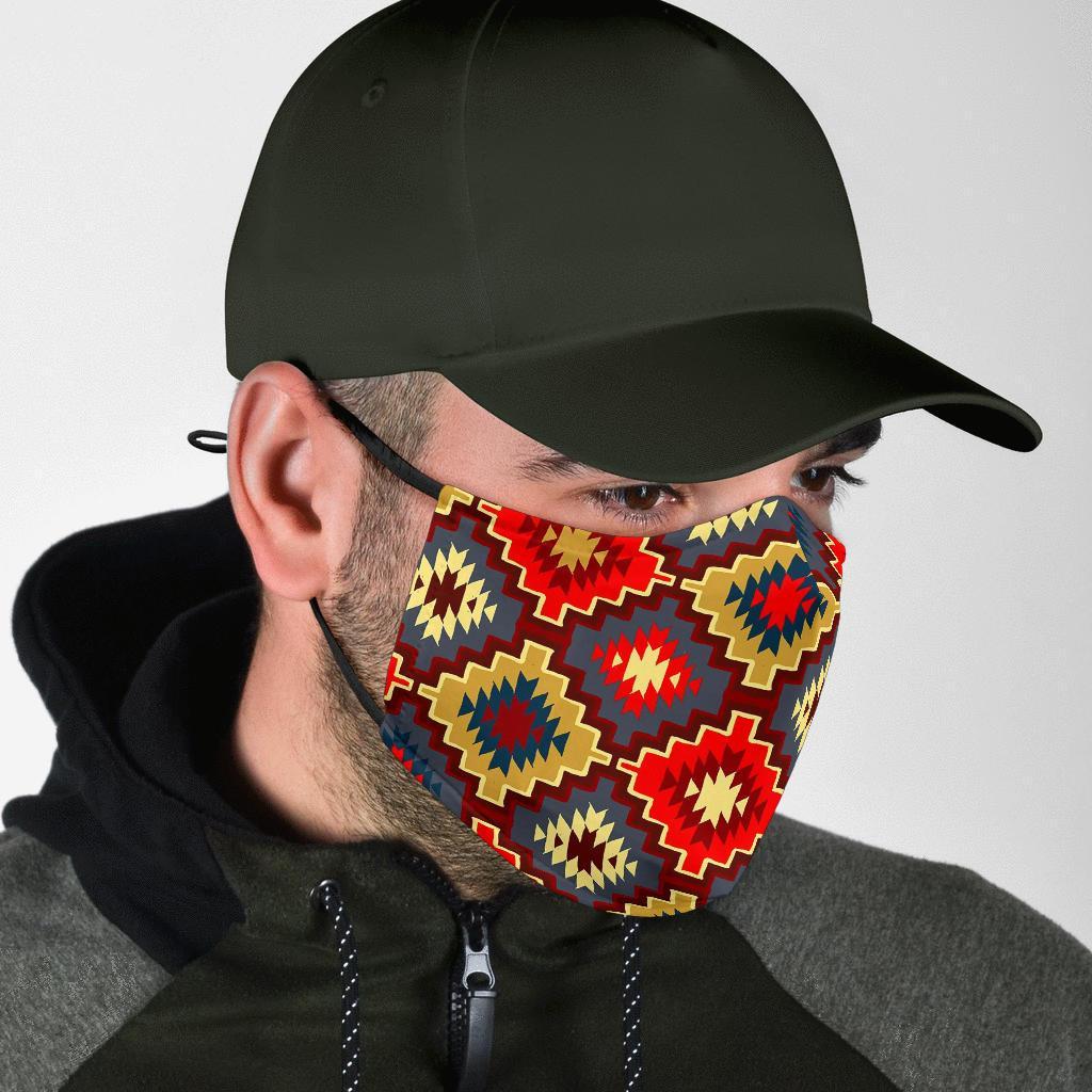 Tribal Indians Native American Aztec Pendleton Navajo Print Face Mask-grizzshop