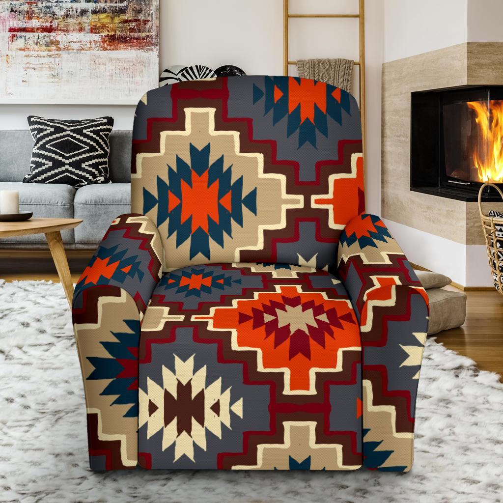 Tribal Indians Native American Aztec Pendleton Navajo Print Recliner Cover-grizzshop