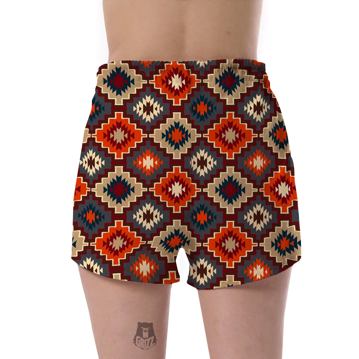 Tribal Indians Native American Aztec Pendleton Navajo Print Women's Shorts-grizzshop