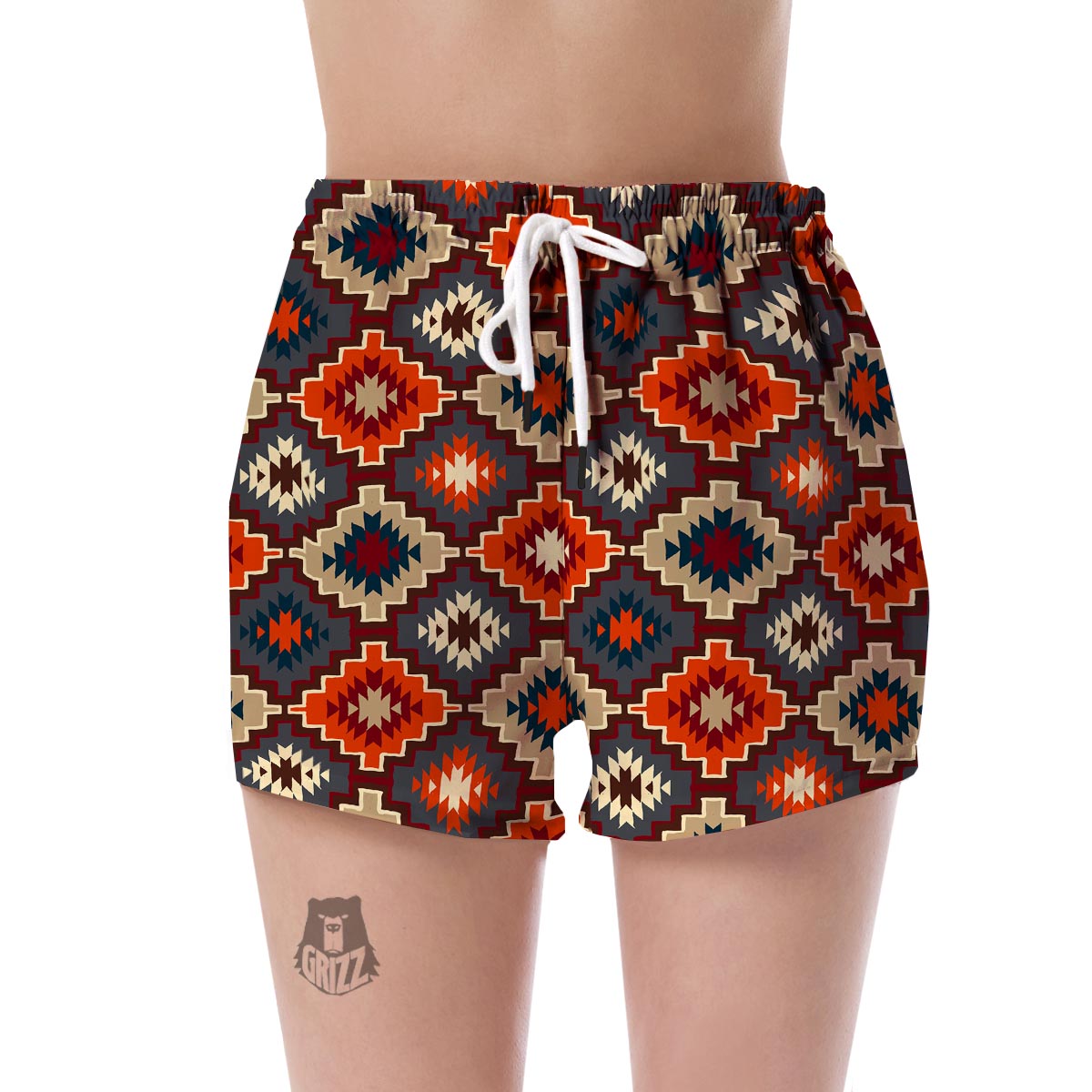 Tribal Indians Native American Aztec Pendleton Navajo Print Women's Shorts-grizzshop
