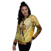 Tribal Inspired African Ethnic Print Women's Bomber Jacket-grizzshop