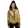 Tribal Inspired African Ethnic Print Women's Bomber Jacket-grizzshop