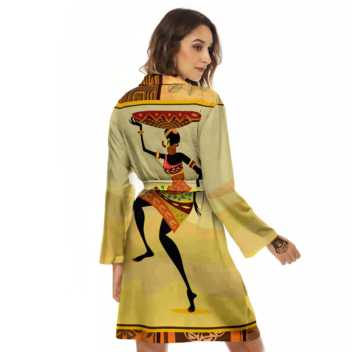 Tribal Inspired African Ethnic Print Women's Robe-grizzshop