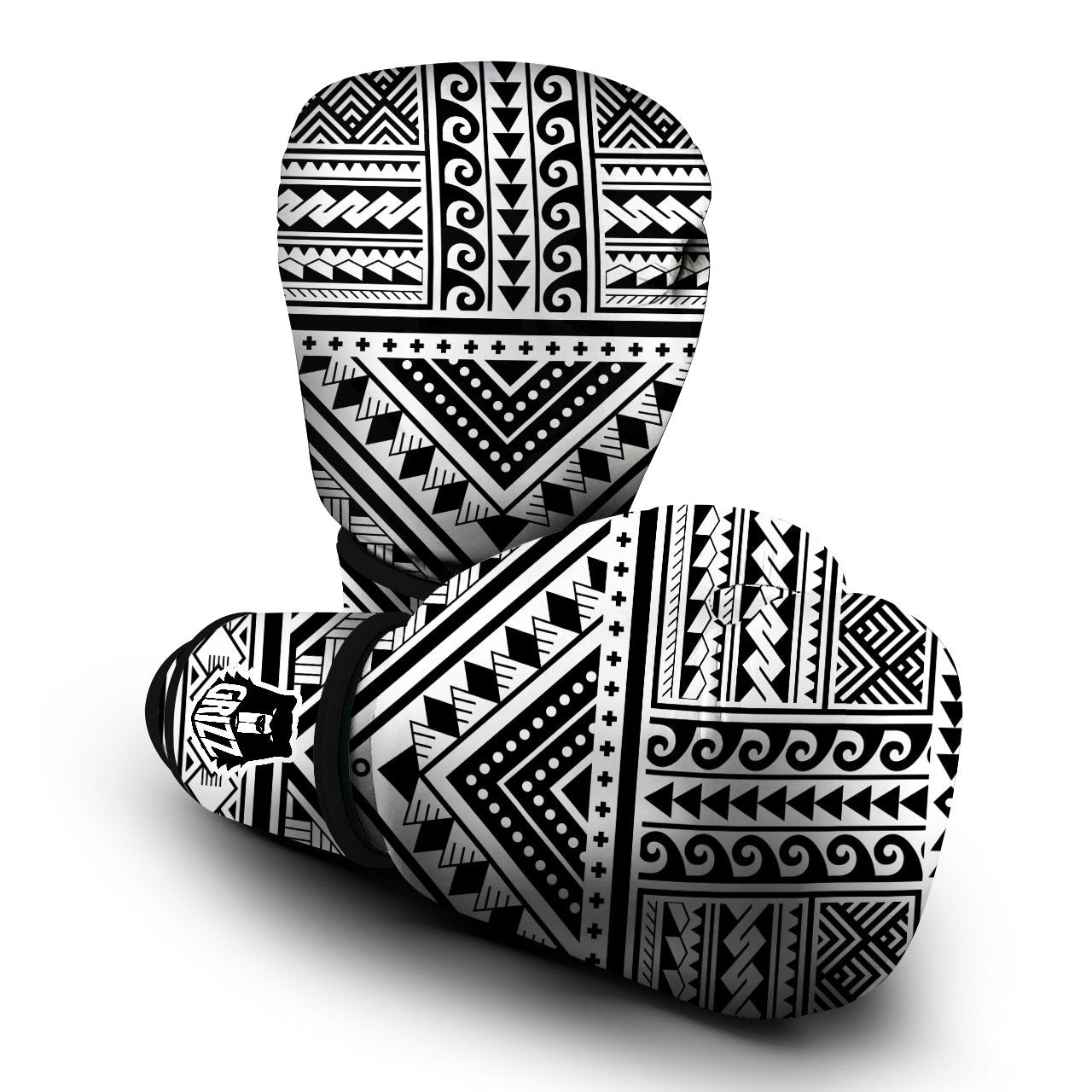 Tribal Maori Polynesian Tattoo Print Boxing Gloves-grizzshop