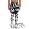 Tribal Maori Polynesian Tattoo Print Men's Leggings-grizzshop