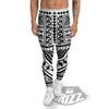 Tribal Maori Polynesian Tattoo Print Men's Leggings-grizzshop