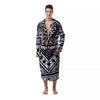 Tribal Maori Polynesian Tattoo Print Men's Robe-grizzshop