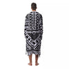 Tribal Maori Polynesian Tattoo Print Men's Robe-grizzshop