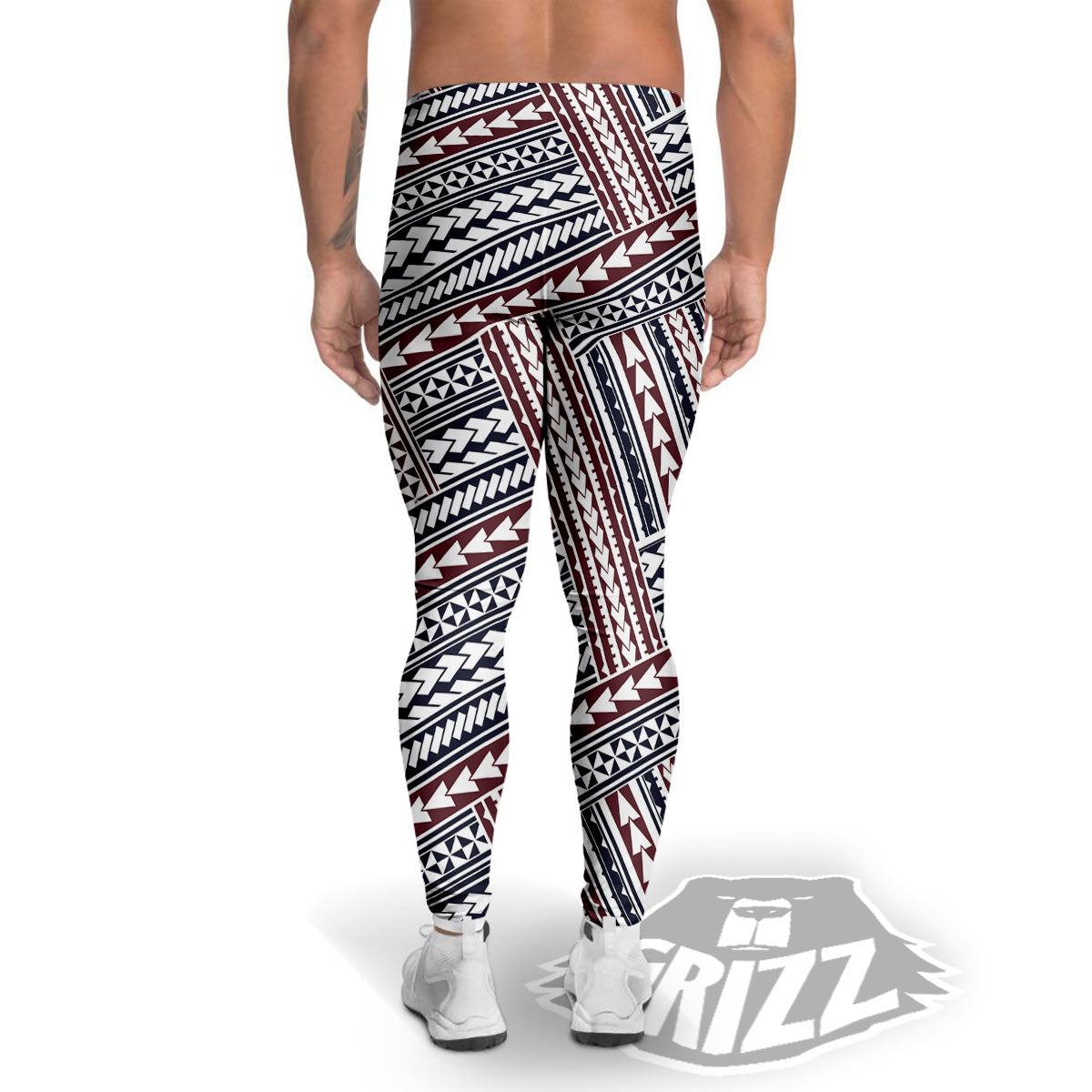 Tribal Maori Print Men's Leggings-grizzshop