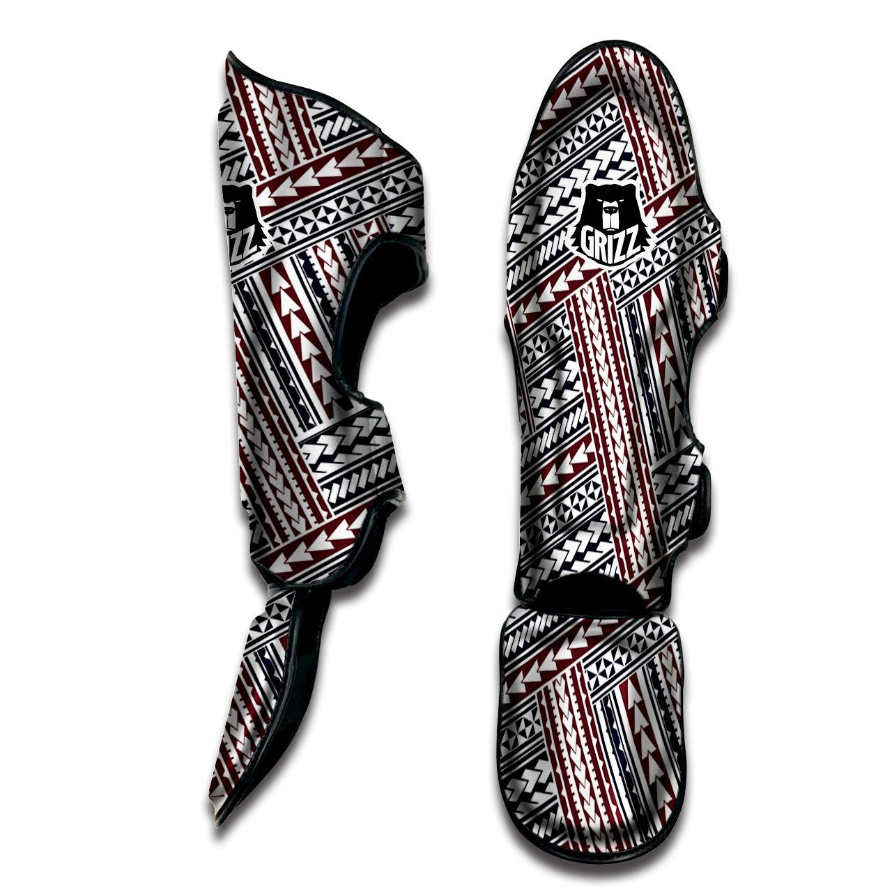 Tribal Maori Print Muay Thai Shin Guards-grizzshop
