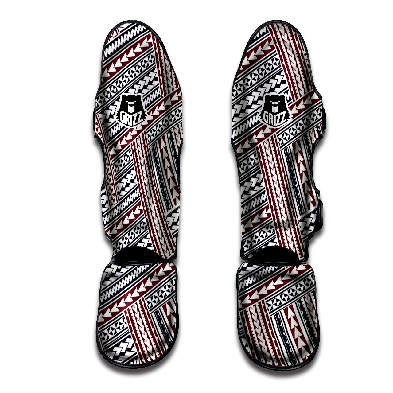 Tribal Maori Print Muay Thai Shin Guards-grizzshop