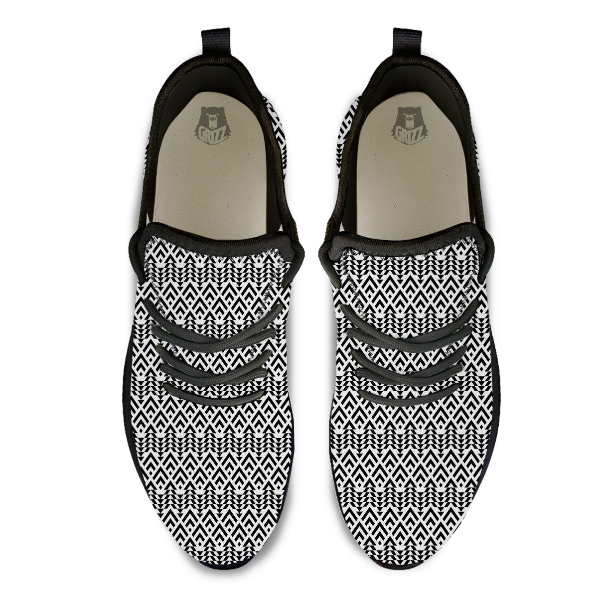 Tribal Maori Print Pattern Black Athletic Shoes-grizzshop