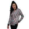 Tribal Maori Print Women's Bomber Jacket-grizzshop