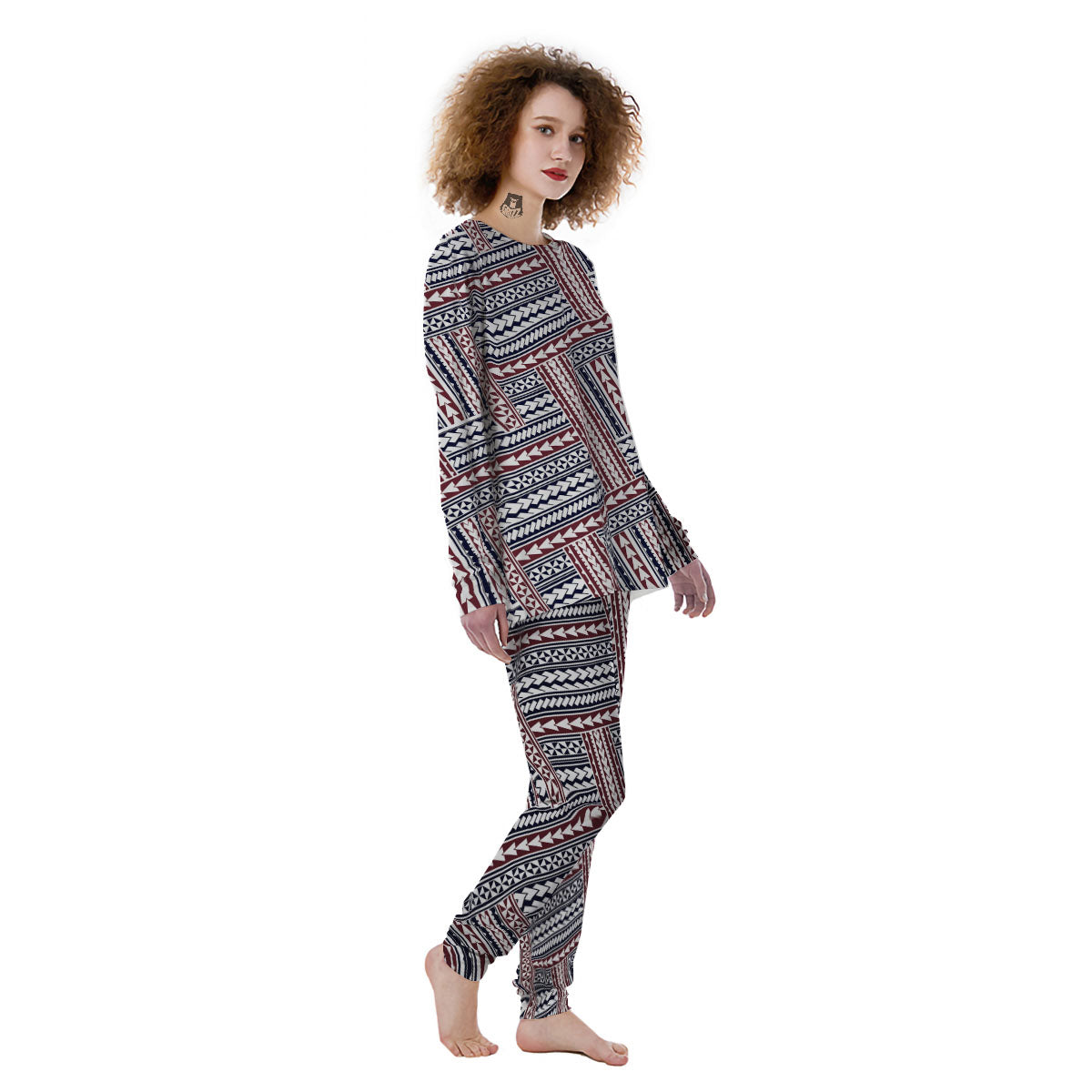 Tribal Maori Print Women's Pajamas-grizzshop