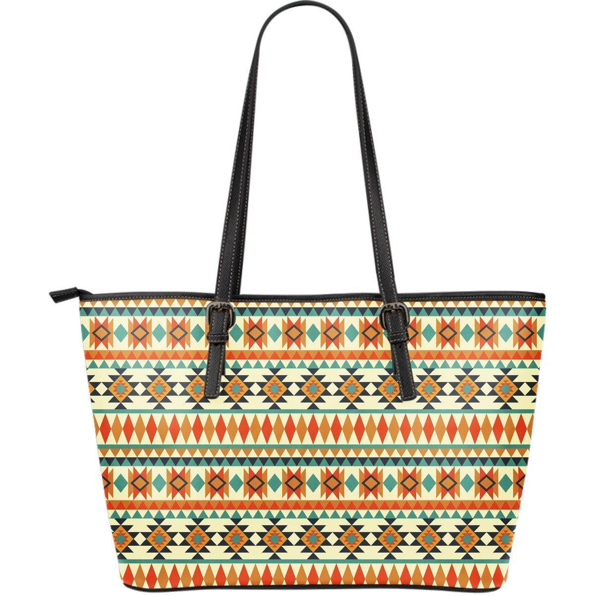 Tribal Native American Aztec Indians Navajo Print Leather Tote Bag-grizzshop