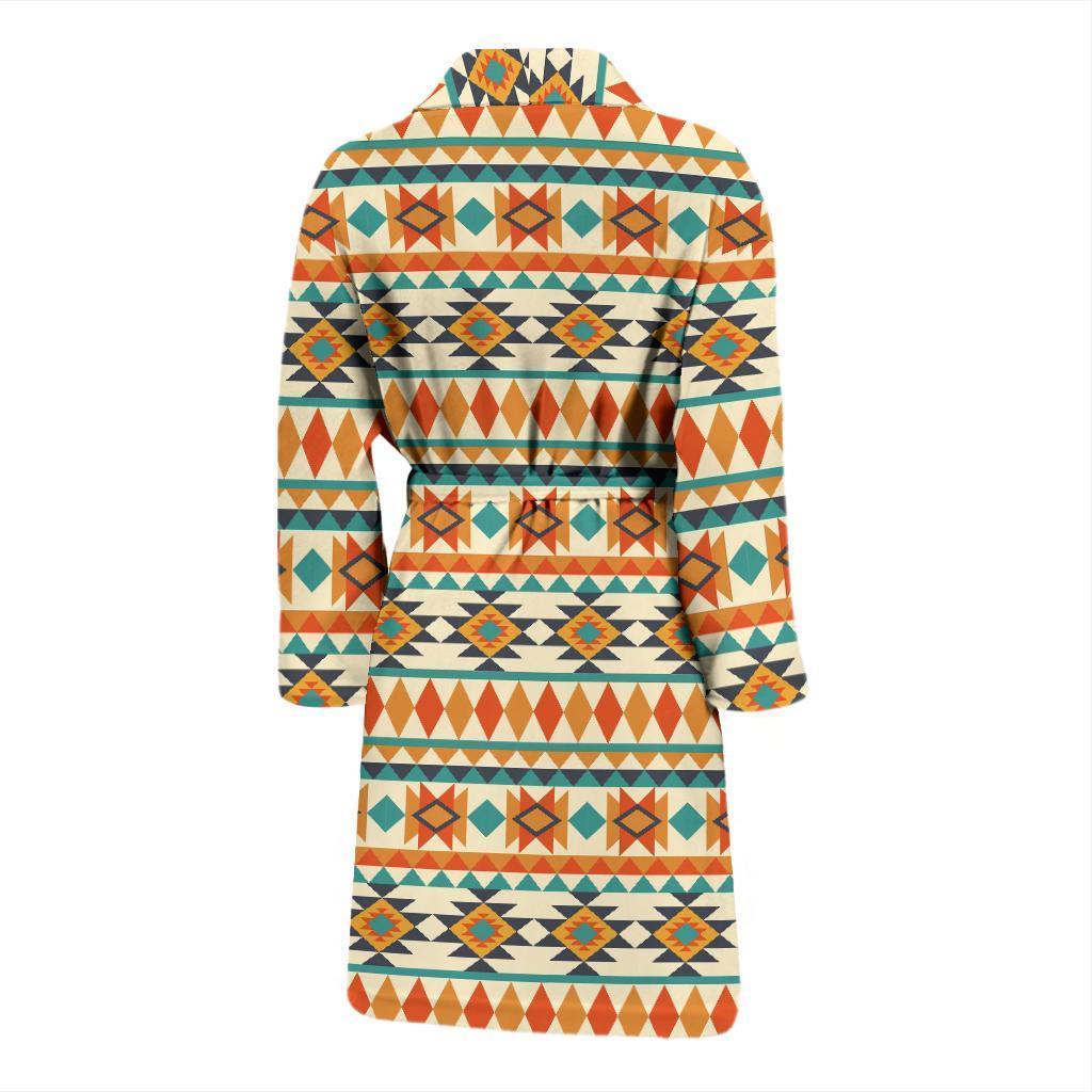 Tribal Native American Aztec Indians Navajo Print Men Long Robe-grizzshop