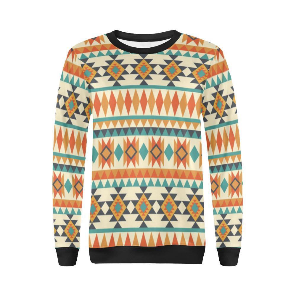 Tribal Native American Aztec Indians Navajo Print Women Crewneck Sweatshirt-grizzshop